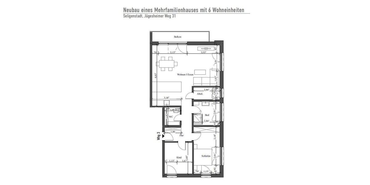 Etagenwohnung Seligenstadt Froschhausen - 3 Zimmer, 93 m&sup2;, 1.450&euro; | Angebot:25718928