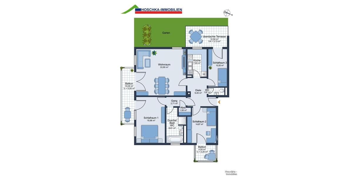 Terrassenwohnung Feldafing - 4 Zimmer, 118 m&sup2;, 1.975&euro; | Angebot:26600699