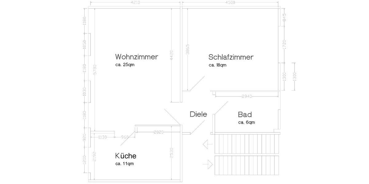 Etagenwohnung Stolberg (Rheinland) - 2 Zimmer, 63 m&sup2;, 540&euro; | Angebot:26017933