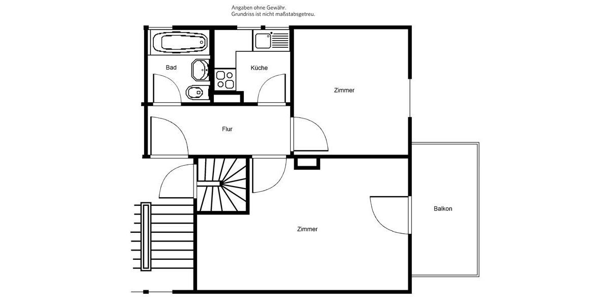 Dachgeschoßwohnung Petersberg - 2 Zimmer, 36 m&sup2;, 409&euro; | Angebot:26657705