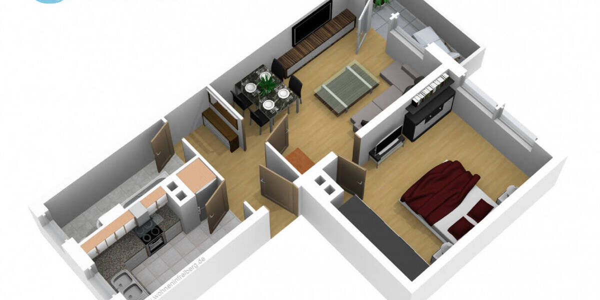 Etagenwohnung Freiberg Freiberg West - 2 Zimmer, 47 m&sup2;, 319&euro; | Angebot:26844017