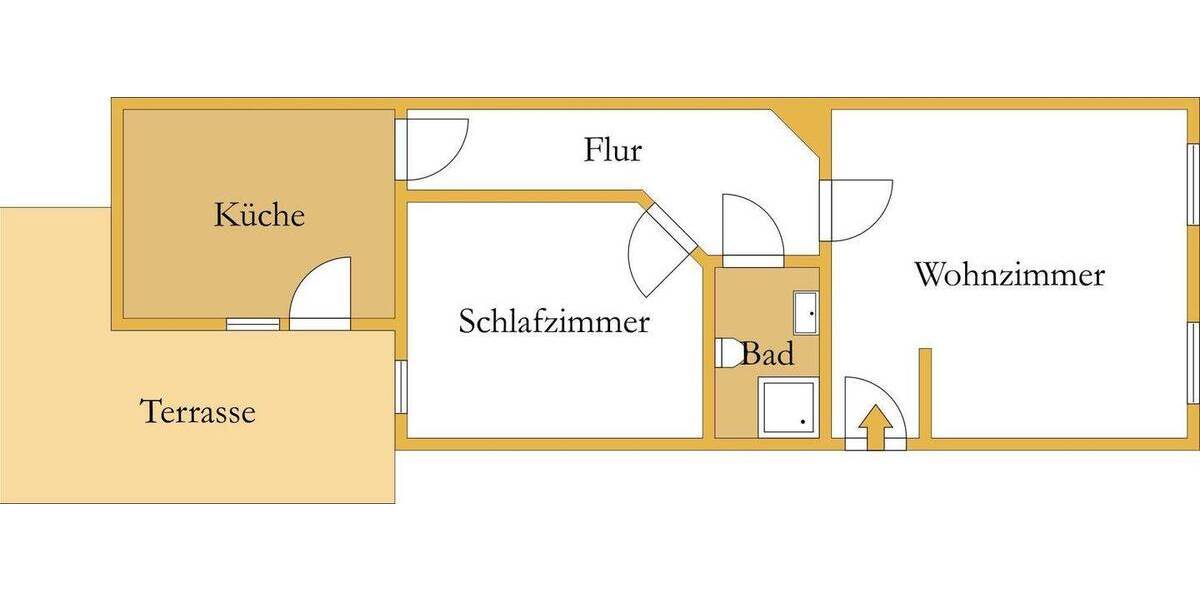 Etagenwohnung Bernburg (Saale) Bernburg - 2 Zimmer, 60 m&sup2;, 385&euro; | Angebot:26796215
