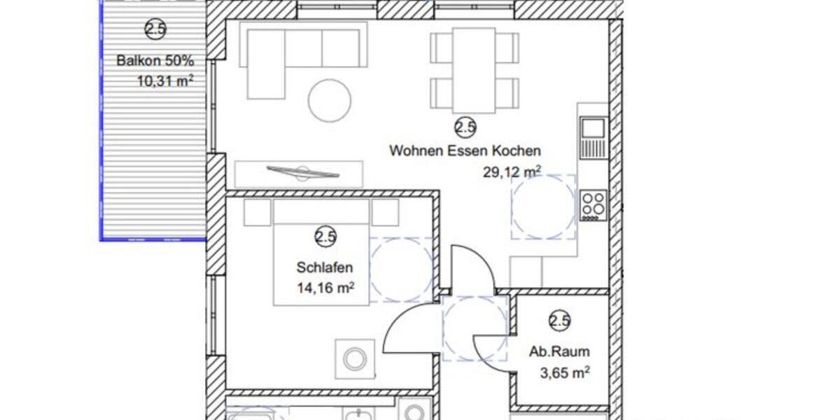 Etagenwohnung Kelheim - 2.5 Zimmer, 75 m&sup2;, 865&euro; | Angebot:25905385