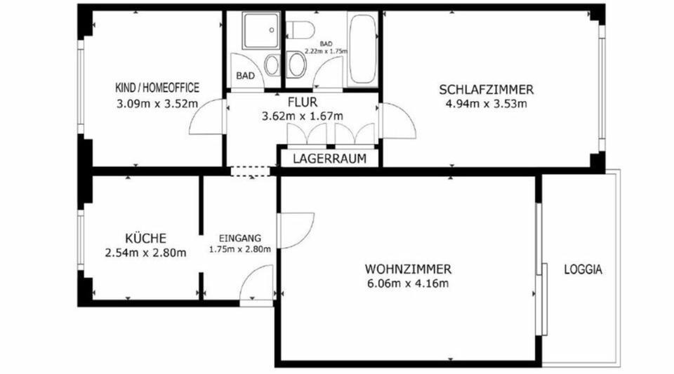 Top renovierte 3-Zimmer-Wohnung mit Süd-Loggia