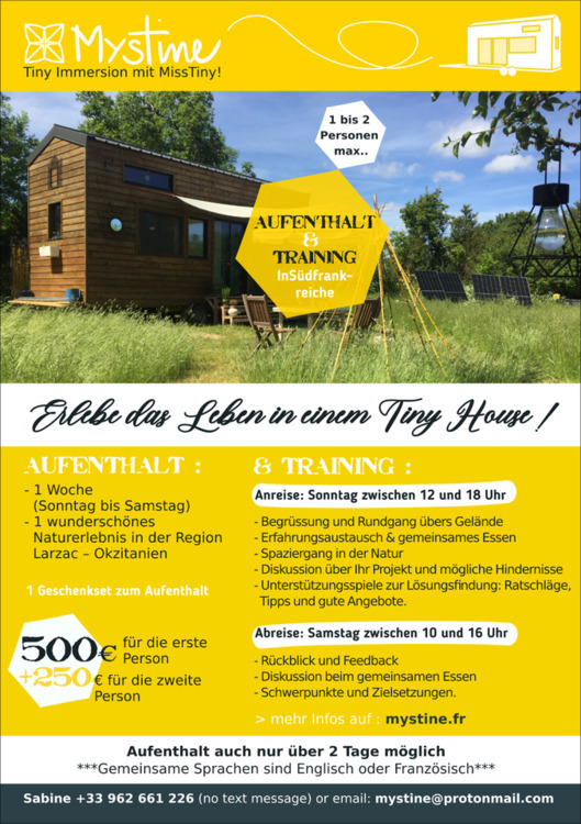 Aufenthalt & Training Mitten in der Natur in meinem Tiny House