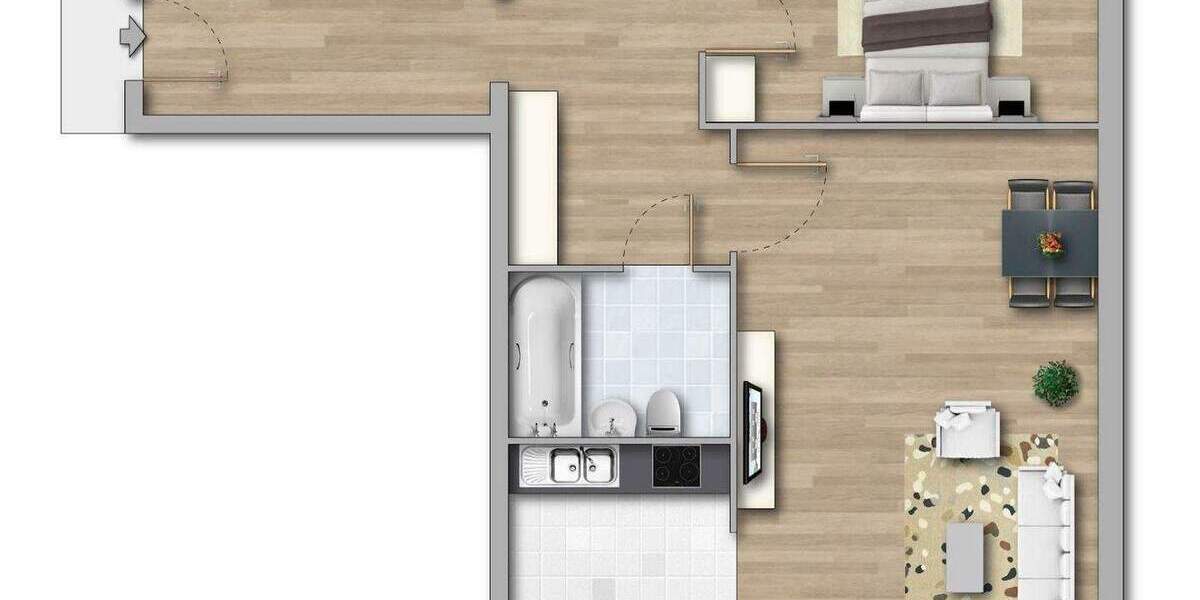 Etagenwohnung Magdeburg Neu Olvenstedt - 2 Zimmer, 54 m&sup2;, 380&euro; | Angebot:26205489