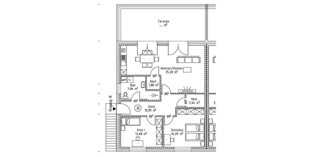 Einfamilienhaus Saterland - 3 Zimmer, 106 m&sup2;, 900&euro; | Angebot:24690885