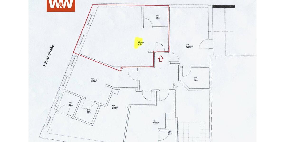 Etagenwohnung Siegen - 1 Zimmer, 44 m&sup2;, 520&euro; | Angebot:26123743