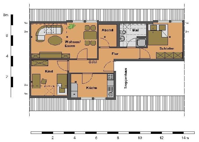 Dachgeschoßwohnung Oschersleben (Bode) - 3 Zimmer, 66 m&sup2;, 330&euro; | Angebot:23785526