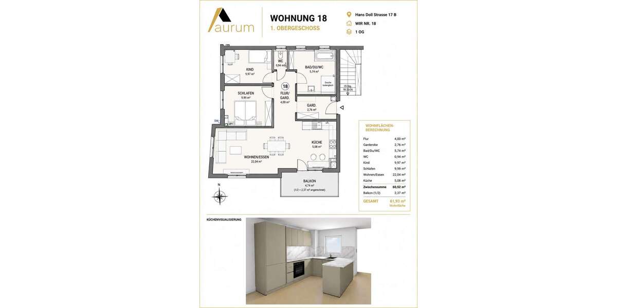 Etagenwohnung Sinsheim-Reihen Reihen - 3 Zimmer, 62 m&sup2;, 1.100&euro; | Angebot:27251508