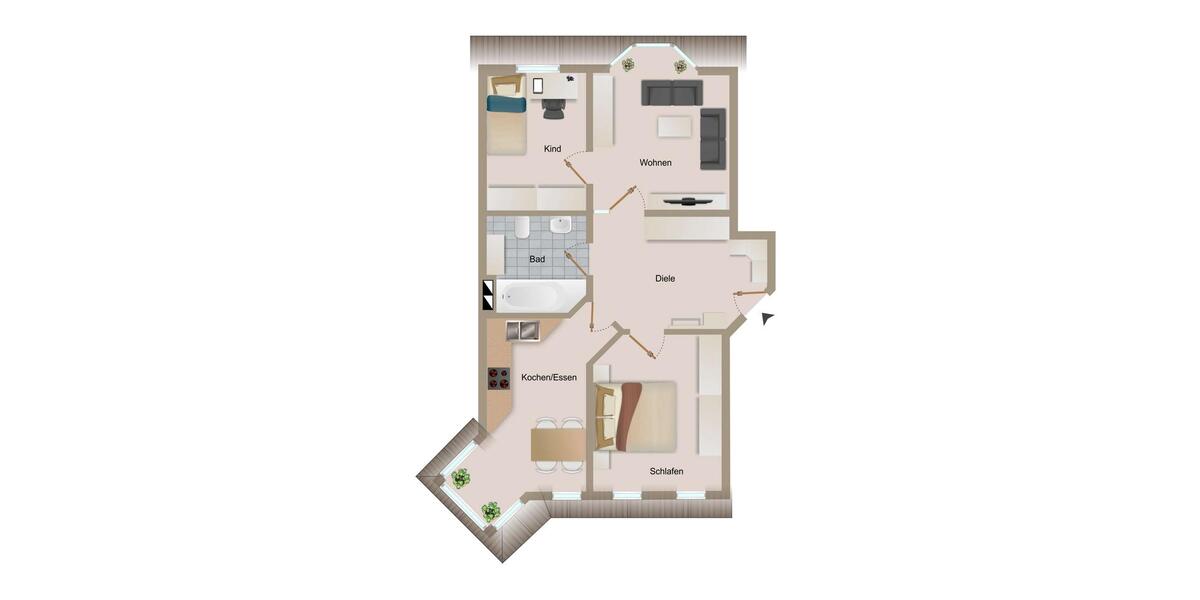 Dachgeschoßwohnung Bautzen - 3 Zimmer, 69 m&sup2;, 400&euro; | Angebot:26354994