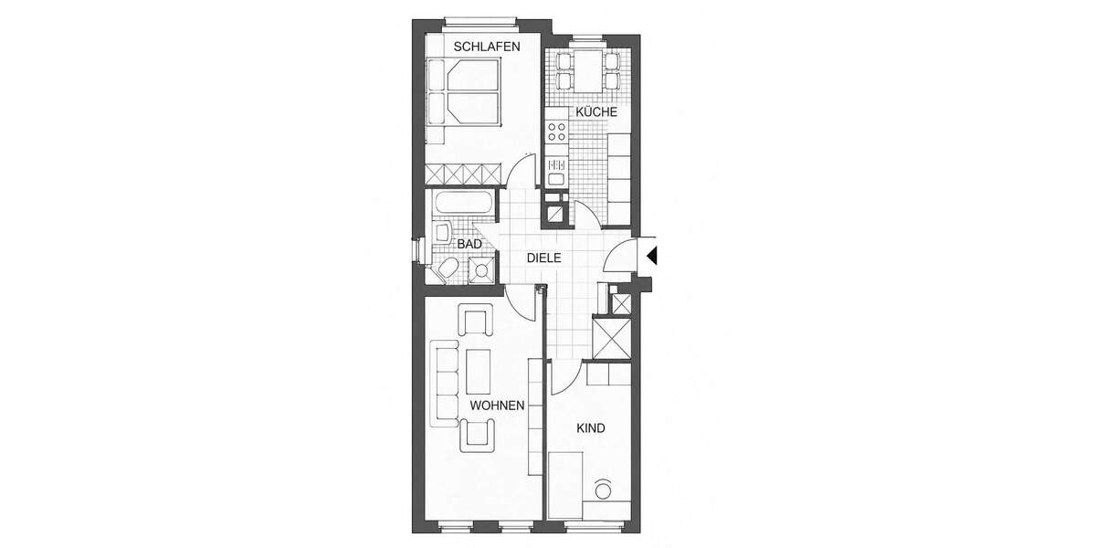 Etagenwohnung Berlin Wilhelmsruh - 3 Zimmer, 68 m&sup2;, 790&euro; | Angebot:27022230