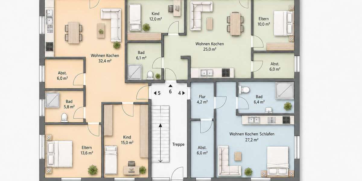 Etagenwohnung Luhden - 3 Zimmer, 61 m&sup2;, 410&euro; | Angebot:27219597
