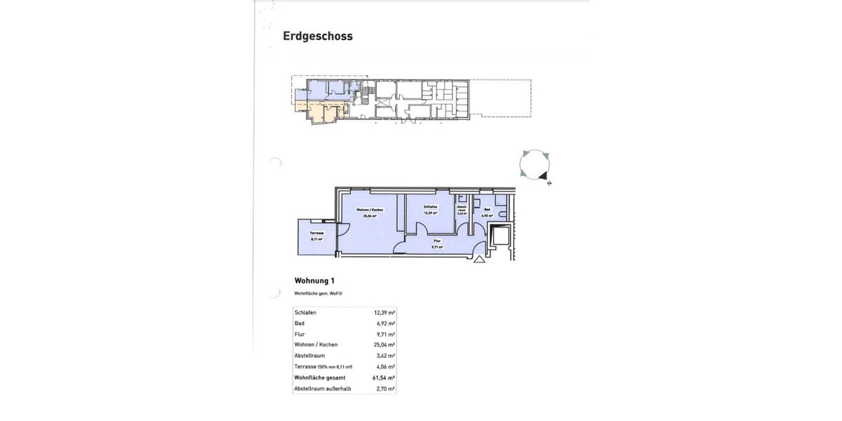 Erdgeschoßwohnung Stade - 2 Zimmer, 61 m&sup2;, 670&euro; | Angebot:25165135