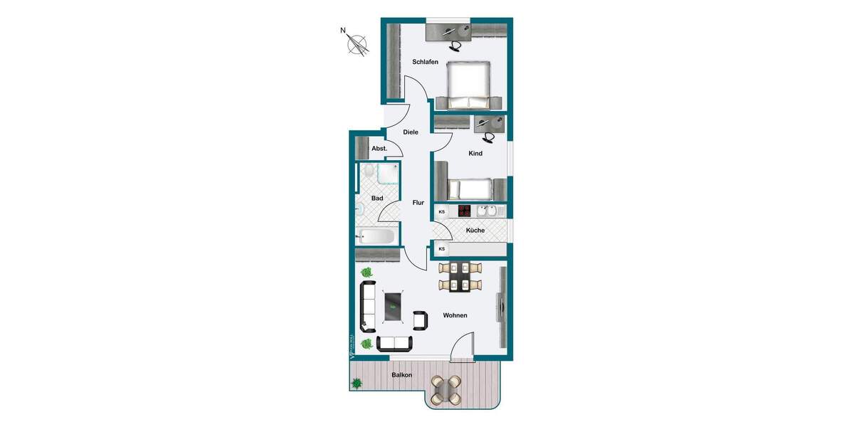 Etagenwohnung Steinbach (Taunus) - 3 Zimmer, 85 m&sup2;, 1.200&euro; | Angebot:25837333
