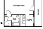 Erdgeschoßwohnung Halle (Saale) Nietleben - 1 Zimmer, 36 m&sup2;, 205&euro; | Angebot:25977967