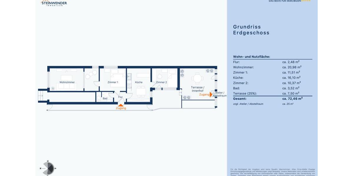 Erdgeschoßwohnung Heiligenhafen - 3 Zimmer, 73 m&sup2;, 1.050&euro; | Angebot:24703360