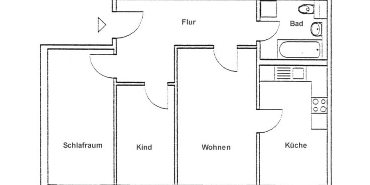 Etagenwohnung Bad Freienwalde (Oder) - 3 Zimmer, 65 m&sup2;, 491&euro; | Angebot:23422044