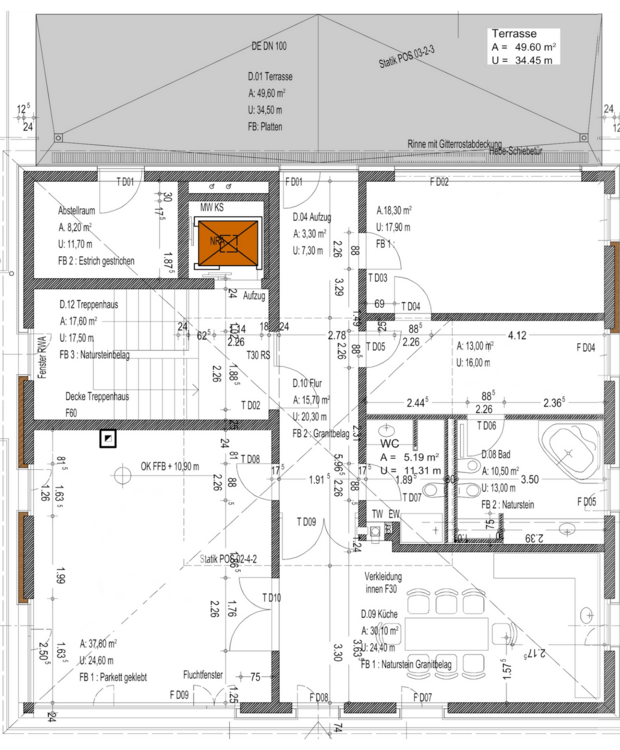 Penthousewohnung mit großer Dachterrasse am Opernplatz 4 zimmer