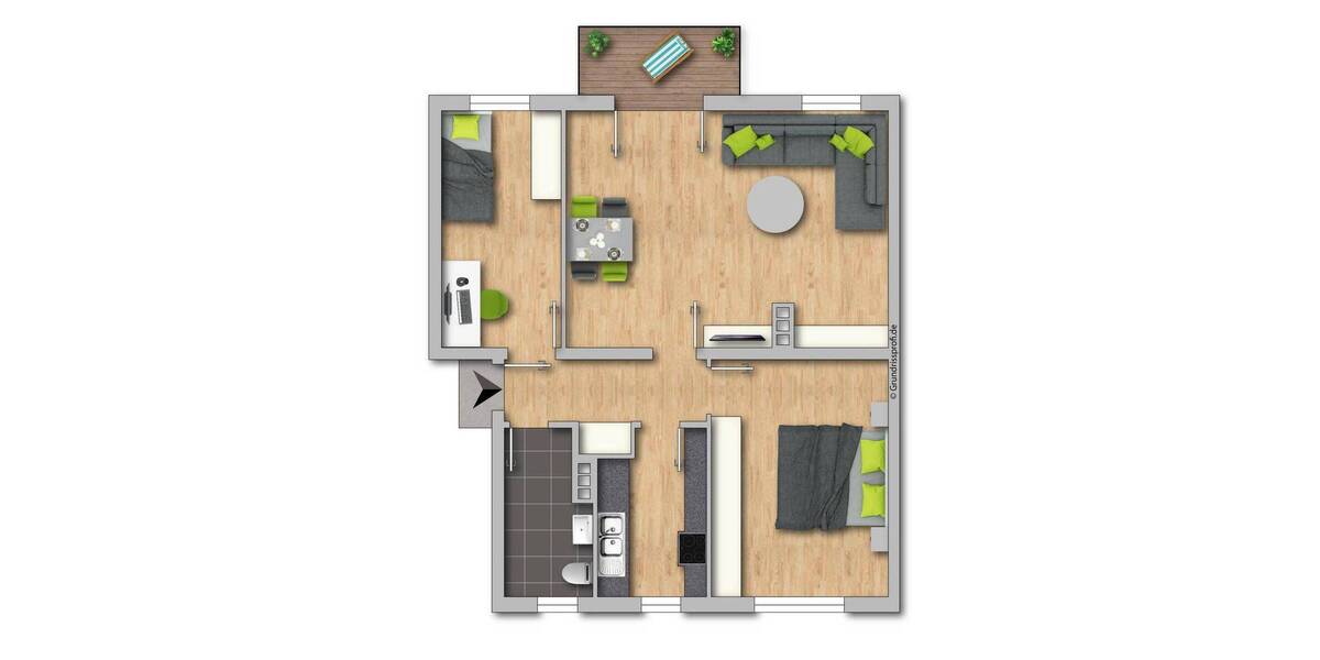Etagenwohnung Eisenach Stregda - 3 Zimmer, 70 m&sup2;, 565&euro; | Angebot:26261317