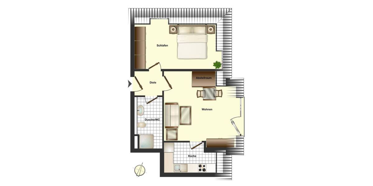 Etagenwohnung Dresden Löbtau-Süd - 2 Zimmer, 38 m&sup2;, 380&euro; | Angebot:26731231