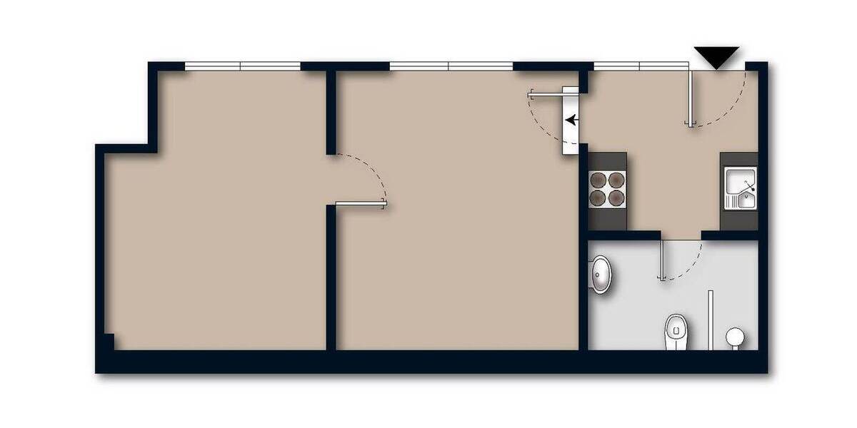 Etagenwohnung Mainz Weisenau - 2 Zimmer, 40 m&sup2;, 800&euro; | Angebot:26015189