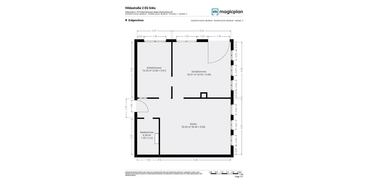Etagenwohnung Bad Säckingen - 3 Zimmer, 85 m&sup2;, 1.690&euro; | Angebot:26431352