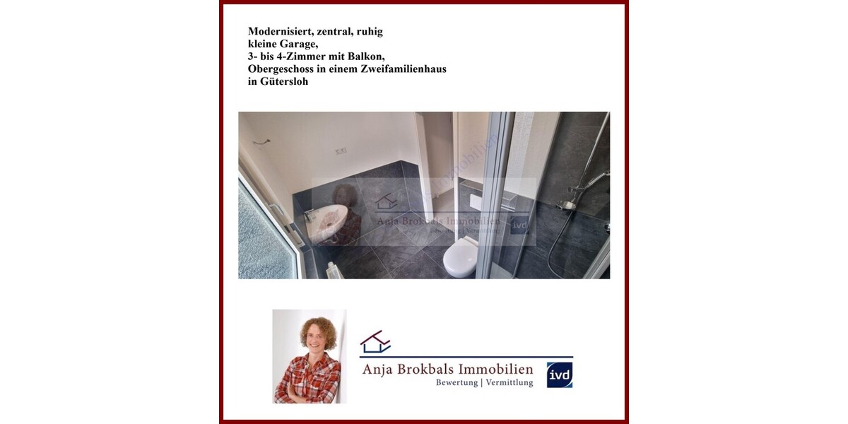 Modernisiert, zentral, ruhig, kl. Garage, 4 ZKB Balkon, Obergeschoss in einem Zweifamilienhaus 4 zimmer