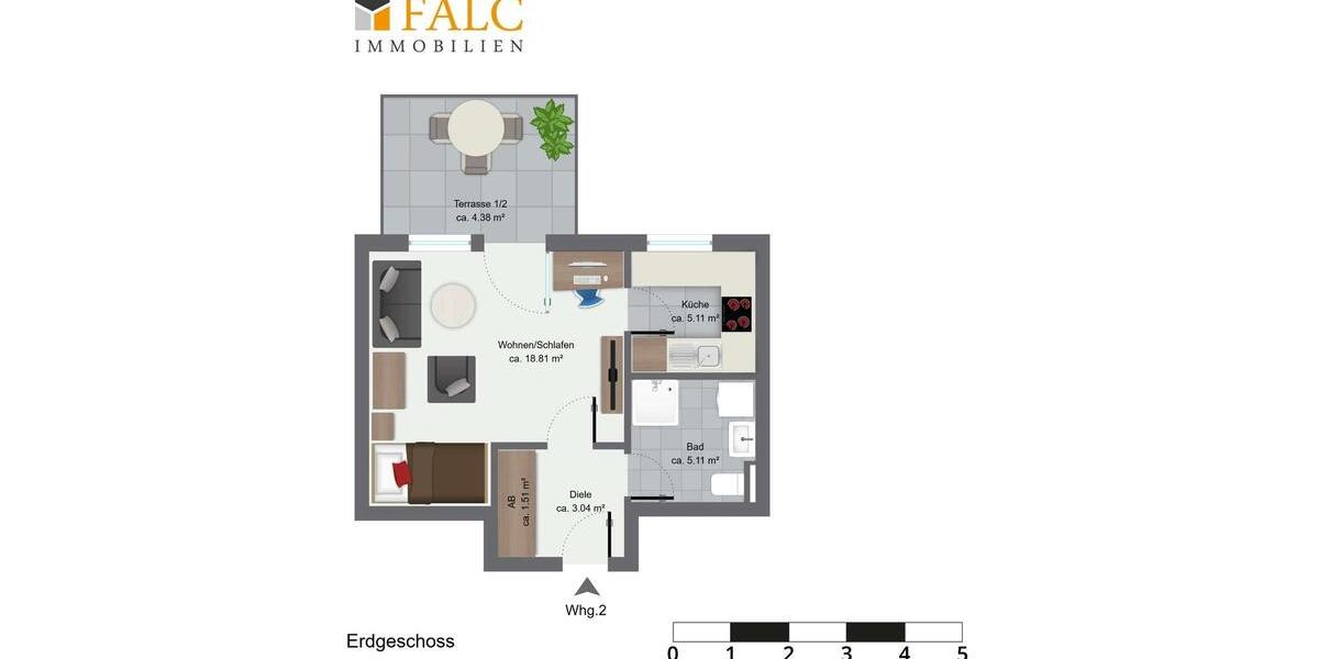 Erdgeschoßwohnung Lübstorf - 1 Zimmer, 37 m&sup2;, 296&euro; | Angebot:26086133