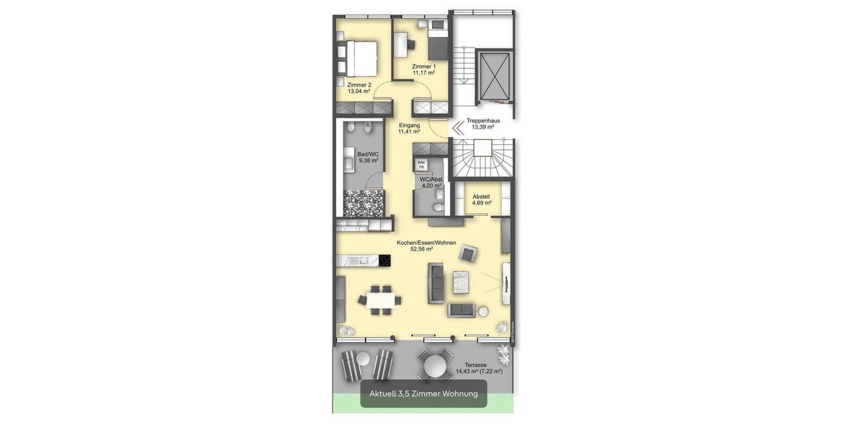 Etagenwohnung Lörrach - 3 Zimmer, 118 m&sup2;, 1.800&euro; | Angebot:26660011