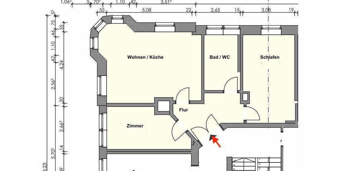 Etagenwohnung Chemnitz Sonnenberg - 3 Zimmer, 65 m&sup2;, 423&euro; | Angebot:26758907