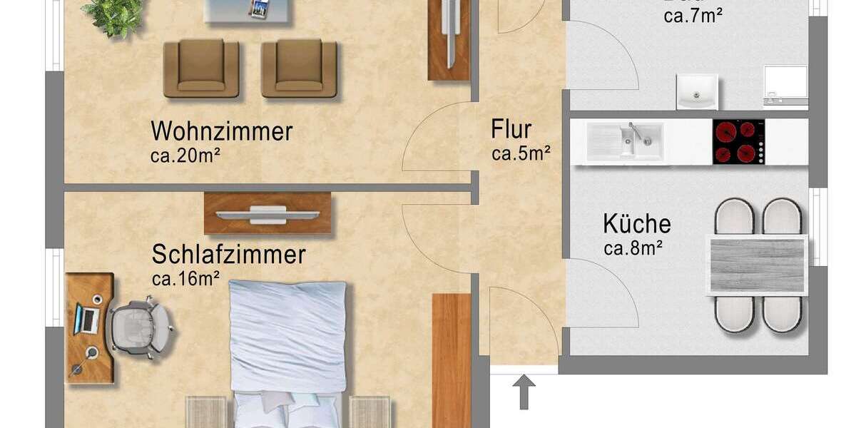 gepflegte 2-Zimmer-Wohnung inkl. Einbauküche ***1 Monat Kaltmietenfrei*** 2 zimmer