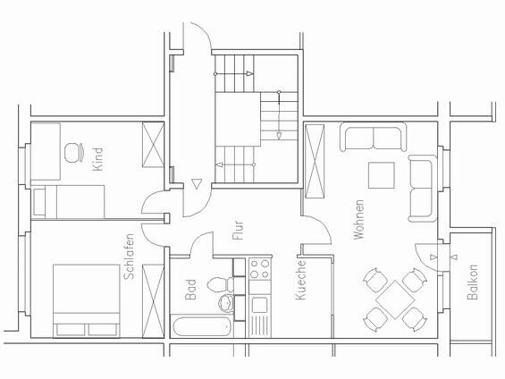Etagenwohnung Eberswalde Brandenburgisches Viertel - 3 Zimmer, 57 m&sup2;, 395&euro; | Angebot:26658233