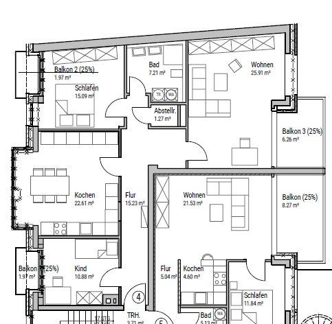 Etagenwohnung Ochtrup - 3 Zimmer, 101 m&sup2;, 1.075&euro; | Angebot:26399830