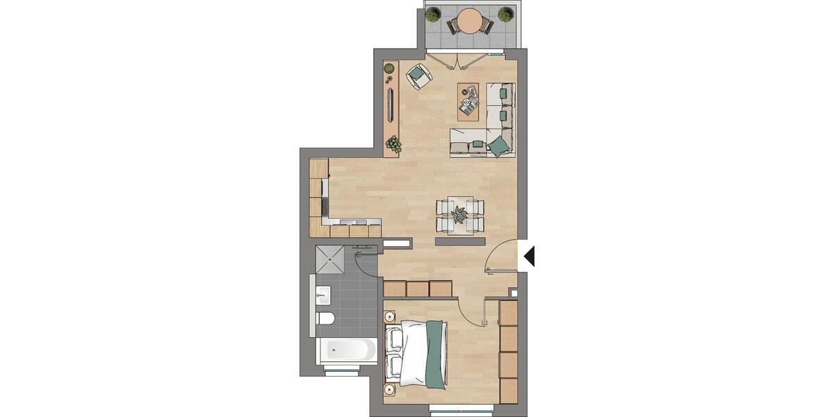 Etagenwohnung Mainz Oberstadt - 2 Zimmer, 56 m&sup2;, 1.250&euro; | Angebot:26547881