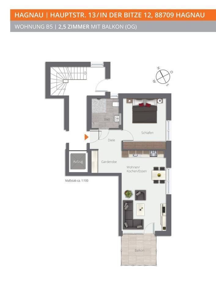 Lichtdurchflutet 2,5-Zimmer-NeubauWohnung im KfW-Effizienzhaus 40