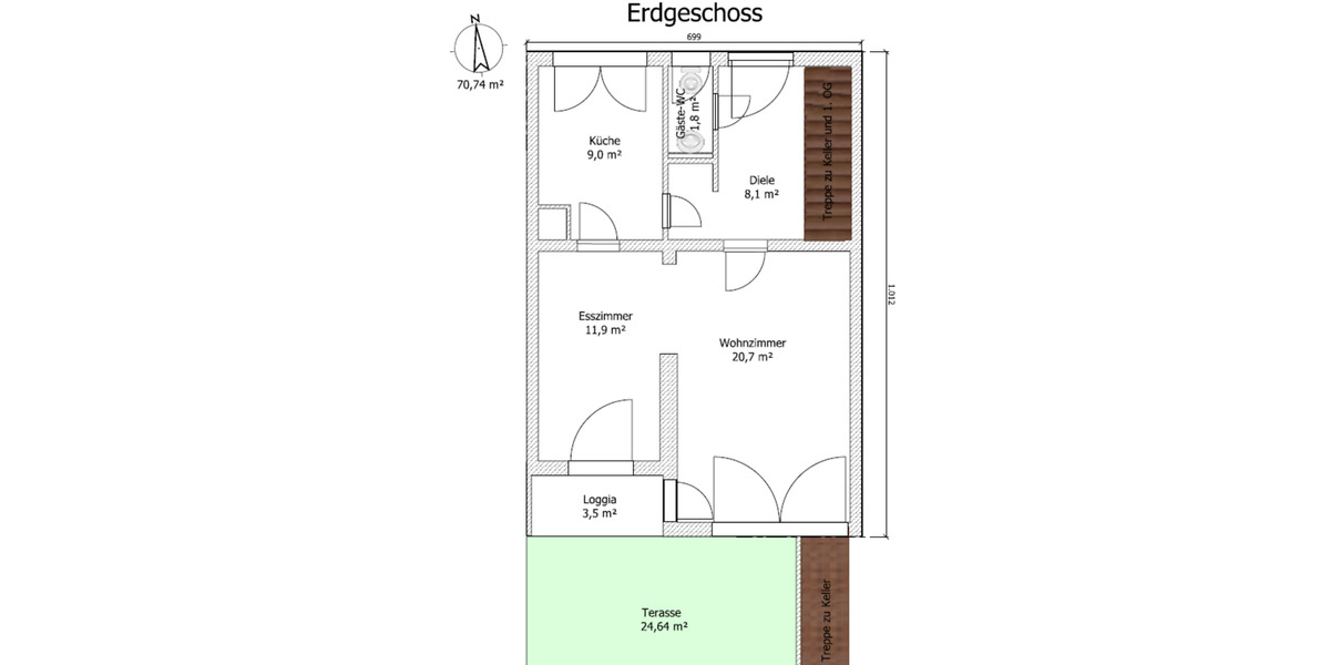 Reihenhaus Gladbeck Alt-Rentfort - 7 Zimmer, 140 m&sup2;, 1.850&euro; | Angebot:25595852