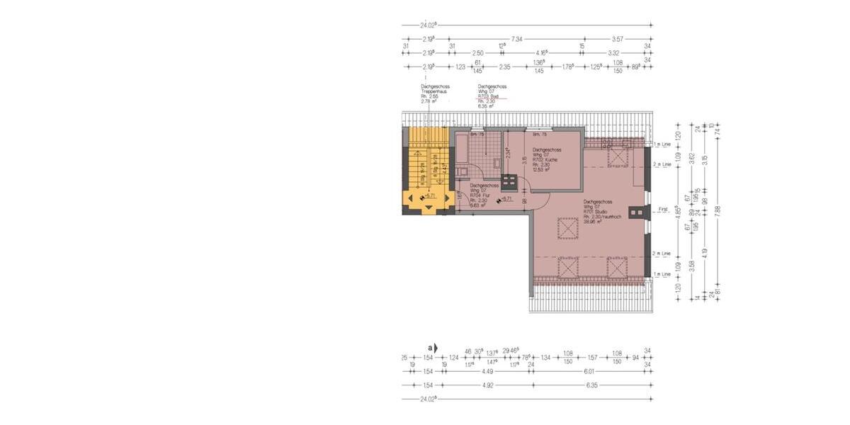 Dachgeschoßwohnung Aachen Aachen-Mitte - 2 Zimmer, 63 m&sup2;, 490&euro; | Angebot:26660549