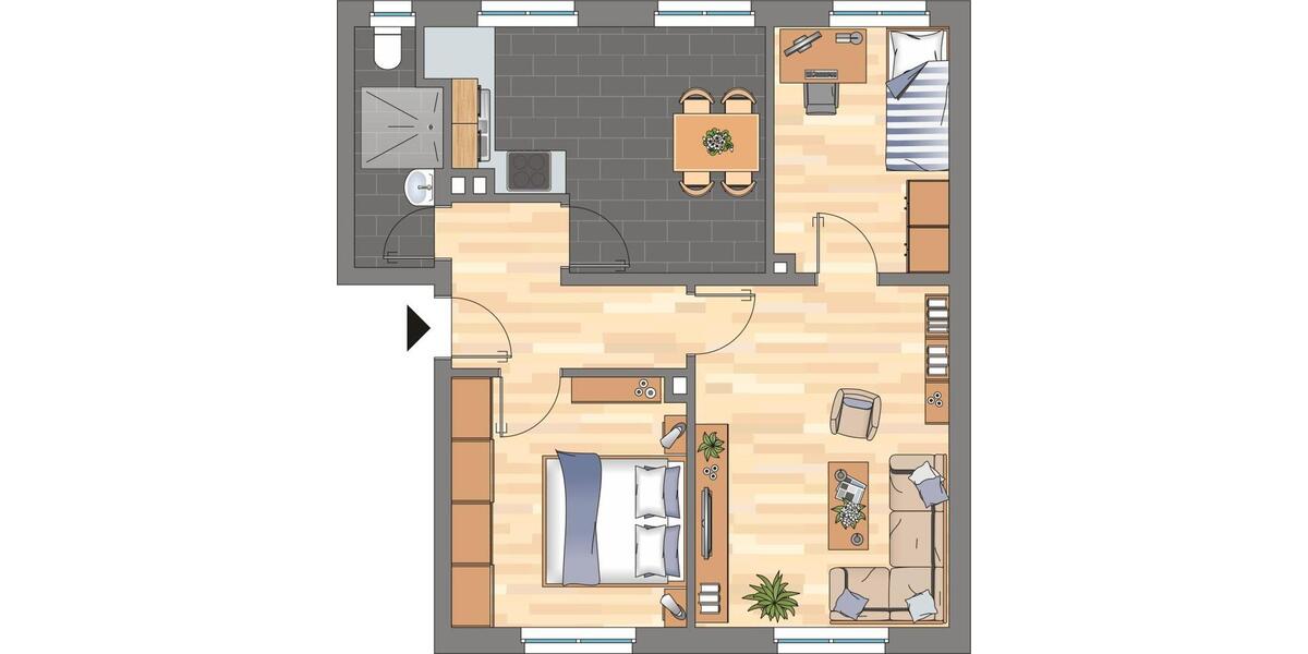 Etagenwohnung Wilhelmshaven Aldenburg - 3 Zimmer, 63 m&sup2;, 449&euro; | Angebot:26639303