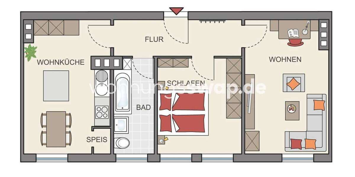 Etagenwohnung Au-Haidhausen Haidhausen - 2 Zimmer, 60 m&sup2;, 950&euro; | Angebot:26133874