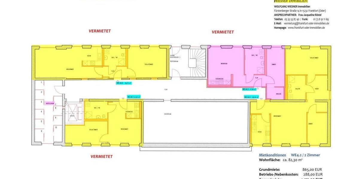 Etagenwohnung Frankfurt (Oder) Frankfurt - 3 Zimmer, 82 m&sup2;, 865&euro; | Angebot:25672162