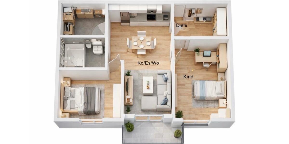 Erdgeschoßwohnung Merzig - 3 Zimmer, 70 m&sup2;, 896&euro; | Angebot:26164270