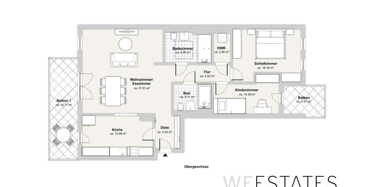 Etagenwohnung Düsseldorf Stadtbezirk 8 - 3 Zimmer, 108 m&sup2;, 1.800&euro; | Angebot:26465480
