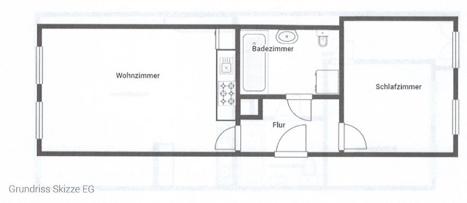 Erdgeschoßwohnung Roßwein - 2 Zimmer, 50 m&sup2;, 280&euro; | Angebot:26237973