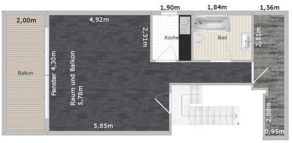 Helle 1,5 Zimmer-Wohnung mit großer Terrasse in Gerlingen 1 zimmer