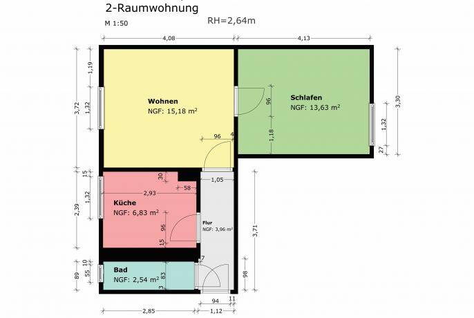 Etagenwohnung Oschersleben Oschersleben - 2 Zimmer, 43 m&sup2;, 267&euro; | Angebot:26378865