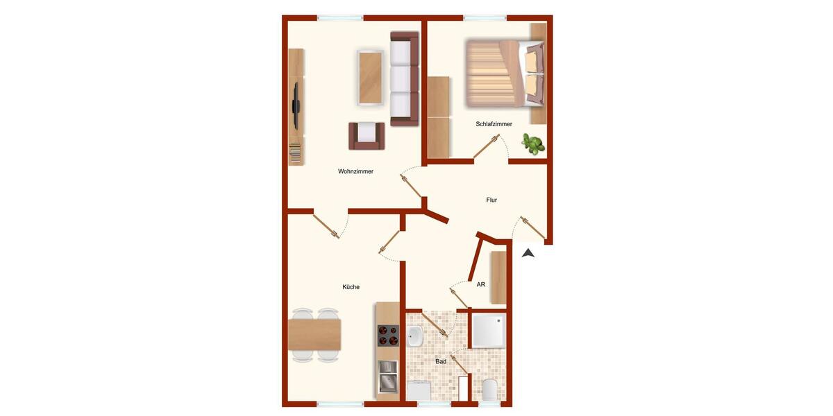 Etagenwohnung Salzwedel - 2 Zimmer, 61 m&sup2;, 390&euro; | Angebot:26460984