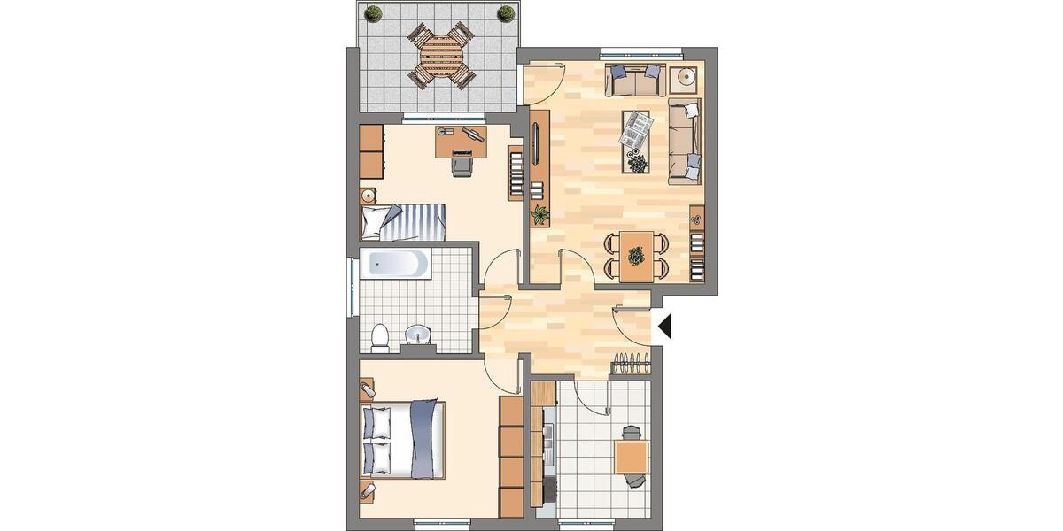 Etagenwohnung Dortmund Aplerbeck - 3 Zimmer, 71 m&sup2;, 444&euro; | Angebot:26586836