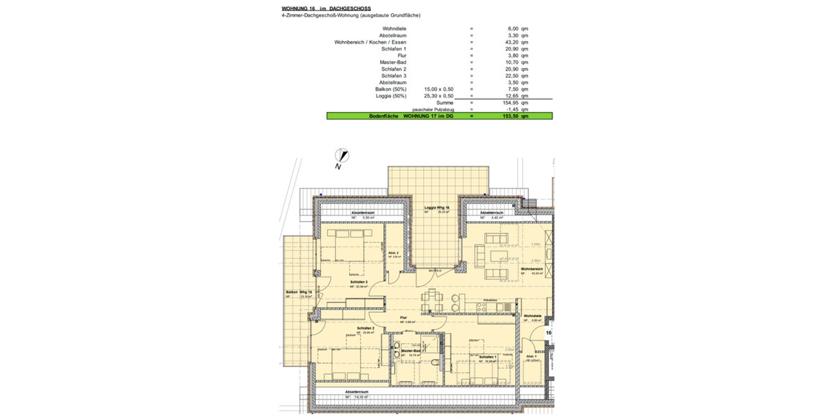 Dachgeschoßwohnung Ahlen - 4 Zimmer, 153 m&sup2;, 1.800&euro; | Angebot:24815718