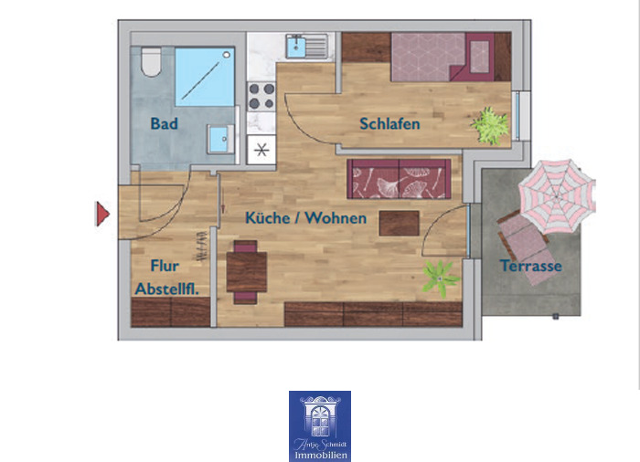 Etagenwohnung Arnsdorf - 2 Zimmer, 42 m&sup2;, 555&euro; | Angebot:25709018